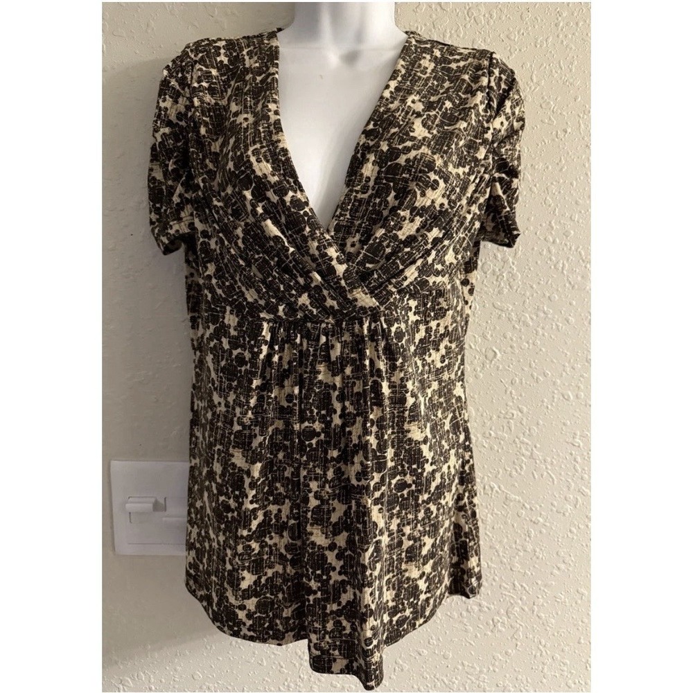 New York & Company Women Multicolor V-Neck Blouse Top Medium #1078*8